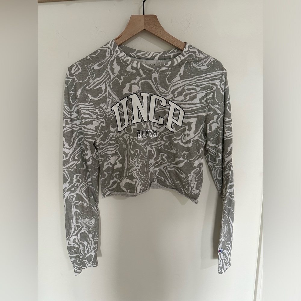 UNCP Champion cropped tee